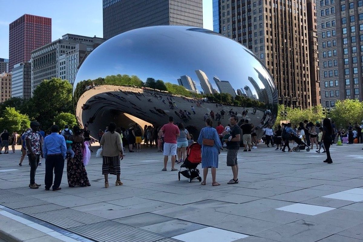 Cloud Gate in Millennium Park, Chicago, 2019